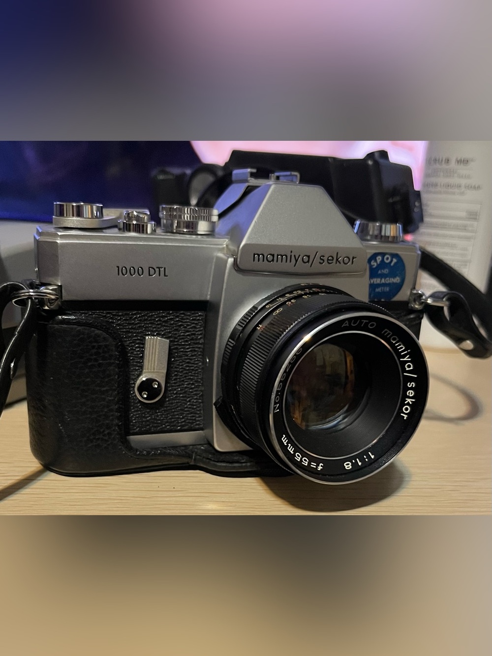 Mamiya/Sekor 1000 DTL 55mm f/1.8 Silver and Black Vintage Camera